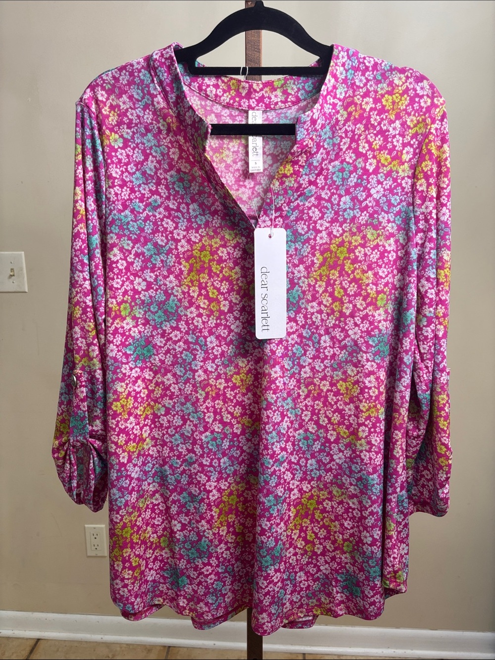 Dear Scarlett Floral Blouse in Pink & Purple NWT